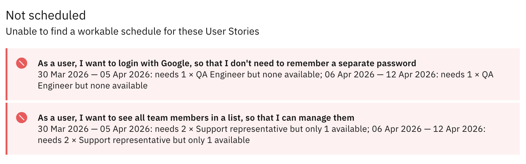 Scheduler feedback